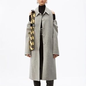 NEW Alexander Wang Wool Coat Heather Grey Size XS